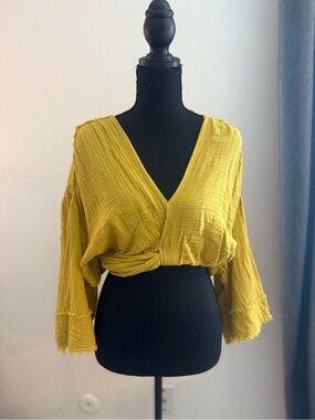 Urban Outfitters Lime/Yellow lightweight Flowy Blouse